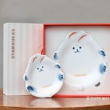 Starbucks 2023 China Cute Rabbit Blue Plate Set with Gift Box