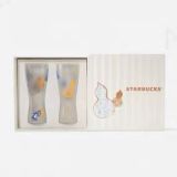 Starbucks 2023 China Cute Rabbit 14oz Glass Cup Set with Gift Box
