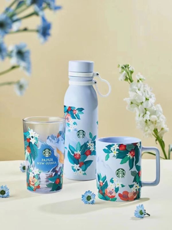 Starbucks 2023 China Papua New Guinea Flower Series Cups