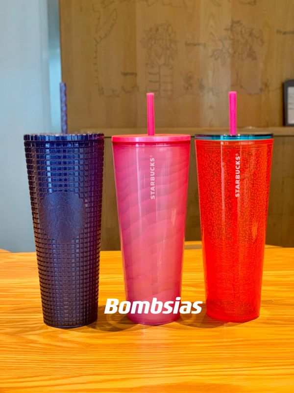 Starbucks US Blueberry Glitter Grid Pink Marble Orange Bubble Tumbler