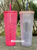 With Flaw StarbucksXDisney Transparent Blue Studded without sku# sticker