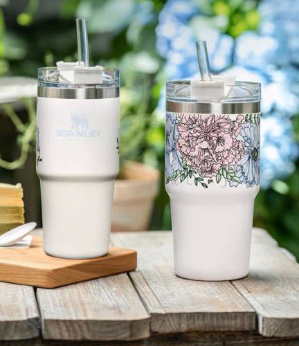 US$ 49.99 - Stanley White Flower 16oz or 23oz SS Tumbler with Gift Box -  m.