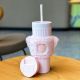 Starbucks 2023 China Peach Pink 16oz SS Cup Tumbler with sleeve