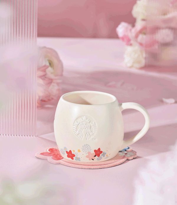 Starbucks 2023 China Pink Cute Rabbit Flower 12oz Mug