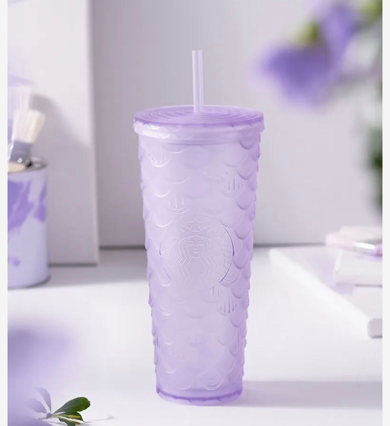 Starbucks Dining | 2023 Purple Floral Starbucks 24 oz Tumbler | Color: Purple | Size: Os | Tonehead4u's Closet
