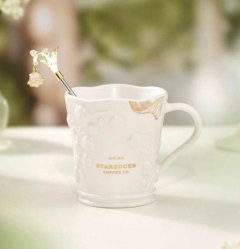 Starbucks 2023 China Relief Lily of the Valley 11oz Mug with Stick