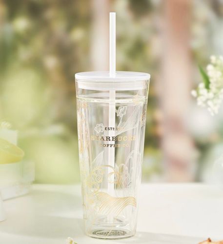 Starbucks 2023 China Elegant Lily of the Valley 20oz DW Glass Cup