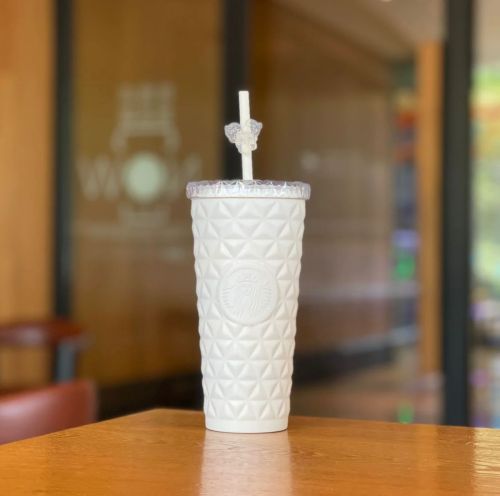 Starbucks 2023 China Lily of the Valley White Dion Lattice 20oz Cup Tumbler with Topper