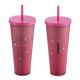Starbucks 2023 Taiwan Be Bold and Shine Pink Glitter 24oz Plastic Tumbler