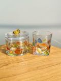 Starbucks 2023 China Summer Nature Cololful 12oz Glass Cup and 11oz Candy Jar