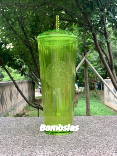 Minor Flaw No Tag Starbucks Green Clear Dome Tumbler