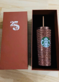 Starbucks 2023 Thailand 25th Anniversary Copper Rhinestone Tumbler ship in the end of July