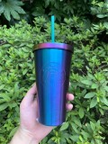 Minor Flaw Starbucks 2017 Korea Christmas Oil Slick 16oz SS Tumbler