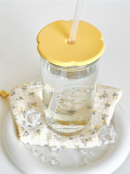 Starbucks 2023 China Yellow Floral 16oz Glass Cup