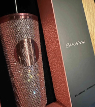 Starbucks 2023 Taiwan Black Pink Rhinestone Tumbler ship in the end of July