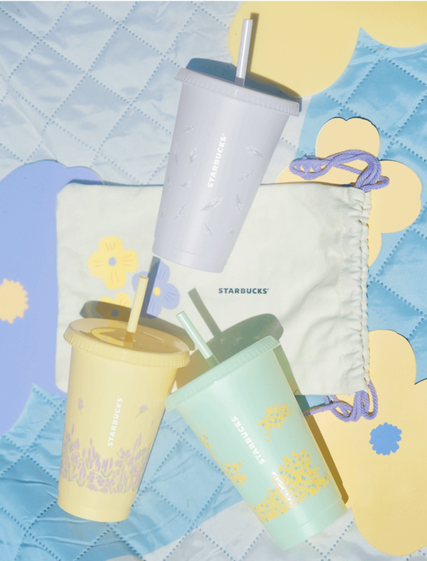 Starbucks 2023 China Summer Fresh Flower 20oz Three Plastic Tumblers Set