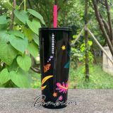 Some Scratches No Tag Starbucks Halloween Black Skull 24oz SS Tumbler