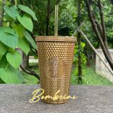 Minor Flaw No Tag Starbucks Chrome Gold 16oz Grande Studded