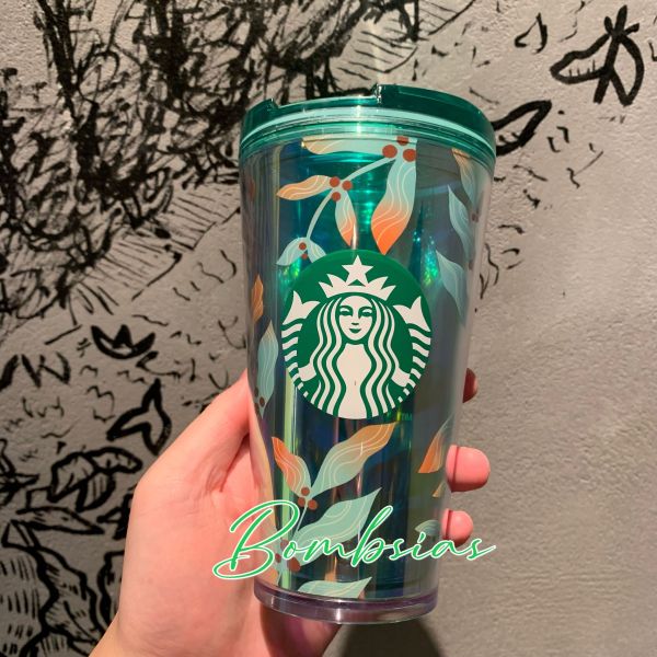 Minor Flaw No Tag Starbucks Green Coffee Leaves 16oz Plastic Tumbler