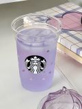 Starbucks 2023 China Purple Floral Ice Cream 12oz Straw Glass Cup