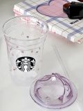 Starbucks 2023 China Purple Floral Ice Cream 12oz Straw Glass Cup