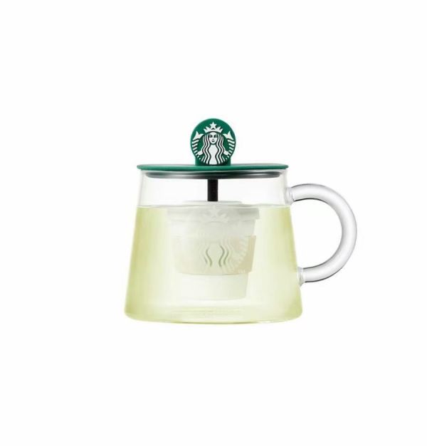Starbucks 2023 Korea Glass Cup with tea strainer