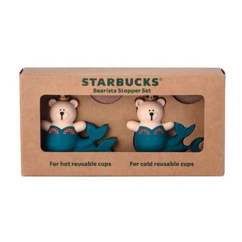 Starbucks 2023 Taiwan Siren Mermaid Bear Topper Set
