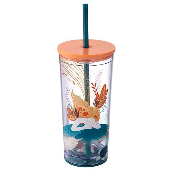 Starbucks 2023 Taiwan Siren Mermaid and Seal 18oz Plastic Tumbler