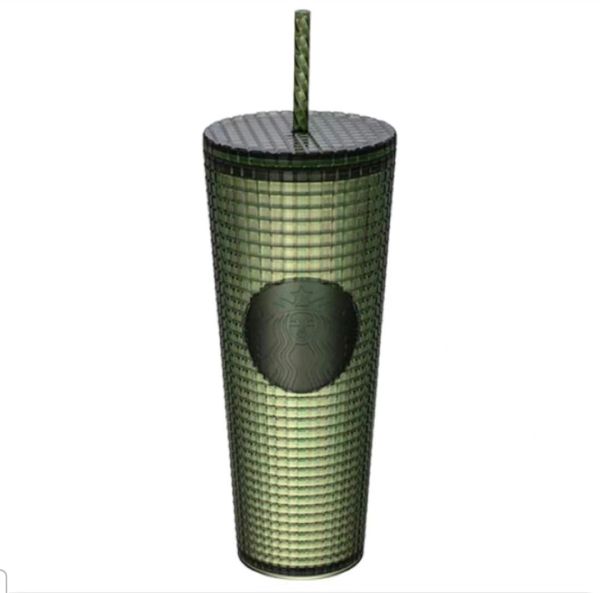 Starbucks 2023 Taiwan Olive green Grid 24oz Tumbler