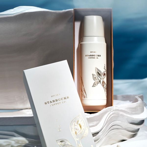 Starbucks 2023 China Anniversary White Gold Siren Mermaid 16oz SS Tumbler with Gift Box
