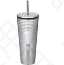 Preorder Starbucks 2023 Taiwan Holiday Metallic Silver 24oz Venti Grid Tumbler ship in the earlier of Nov.