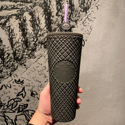 Starbucks 2023 Taiwan Halloween Black Jewel 24oz Tumbler with topper