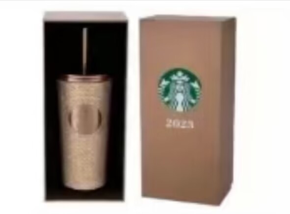 Preorder Starbucks 2023 Taiwan Holiday Champagne Bling Rhinestone 16oz SS Tumbler ship in the earlier of Nov.