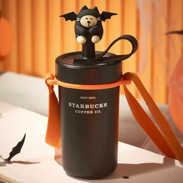Starbucks 2023 China Halloween Bat Costume Bear 13oz SS Straw Tumbler