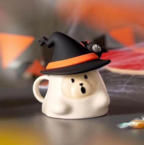 Starbucks 2023 China Halloween Costume Bear 14oz Mug with Hat Lid