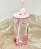 Starbucks 2023 China Purple or Pink 16oz Triangle Glass Cup