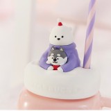 Starbucks 2023 China Christmas Polar Bear and Husky Pink Purple Gradient 14oz Straw Mug