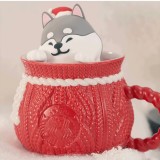Starbucks 2023 China Christmas Cute Pet Red Sweater Husky 18oz Mug