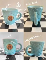 Starbucks 2023 China Anniversary Ocean Blue Relief Scale Siren Tail 14oz Mug