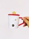 Starbucks 2023 China Christmas White and Red Snowflake 14oz Mug