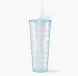Starbucks 2023 China Christmas Blue Scale Glitter Siren Tail Topper 24oz Tumbler