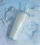 Starbucks 2023 China Christmas Blue Scale Glitter Siren Tail Topper 24oz Tumbler