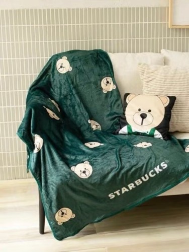 Starbucks 2023 Taiwan Bear Green Or White Blanket（Pillow）