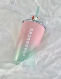 Starbucks 2023 China Christmas Pink Green Polar Bear 16oz SS Tumbler