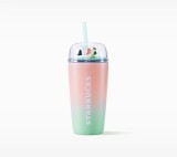 Starbucks 2023 China Christmas Pink Green Polar Bear 16oz SS Tumbler