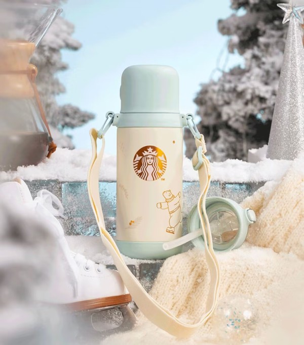 Starbucks 2023 China Christmas Green Thermos Cute Pet Polar Bear 21oz SS Tumbler