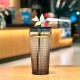 Starbucks 2023 China Christmas Black Gold Grid 21oz Glass Cup Tumbler