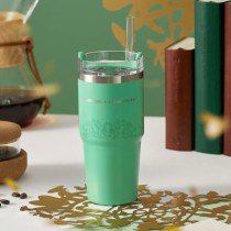 Starbucks 2023 China Christmas Andersen Paper Cuttings Green Stanley 14oz SS Tumbler