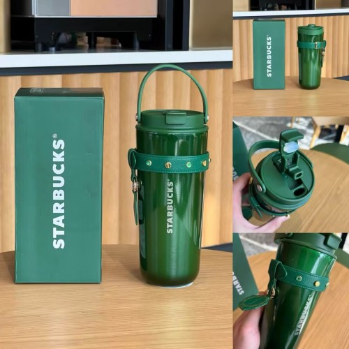 Starbucks 2023 China Christmas Green Double drinking mouth 22oz SS Tumbler with Sleeve