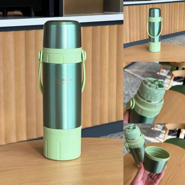 Starbucks 2023 China Christmas Green Two Lids 22oz SS Tumbler